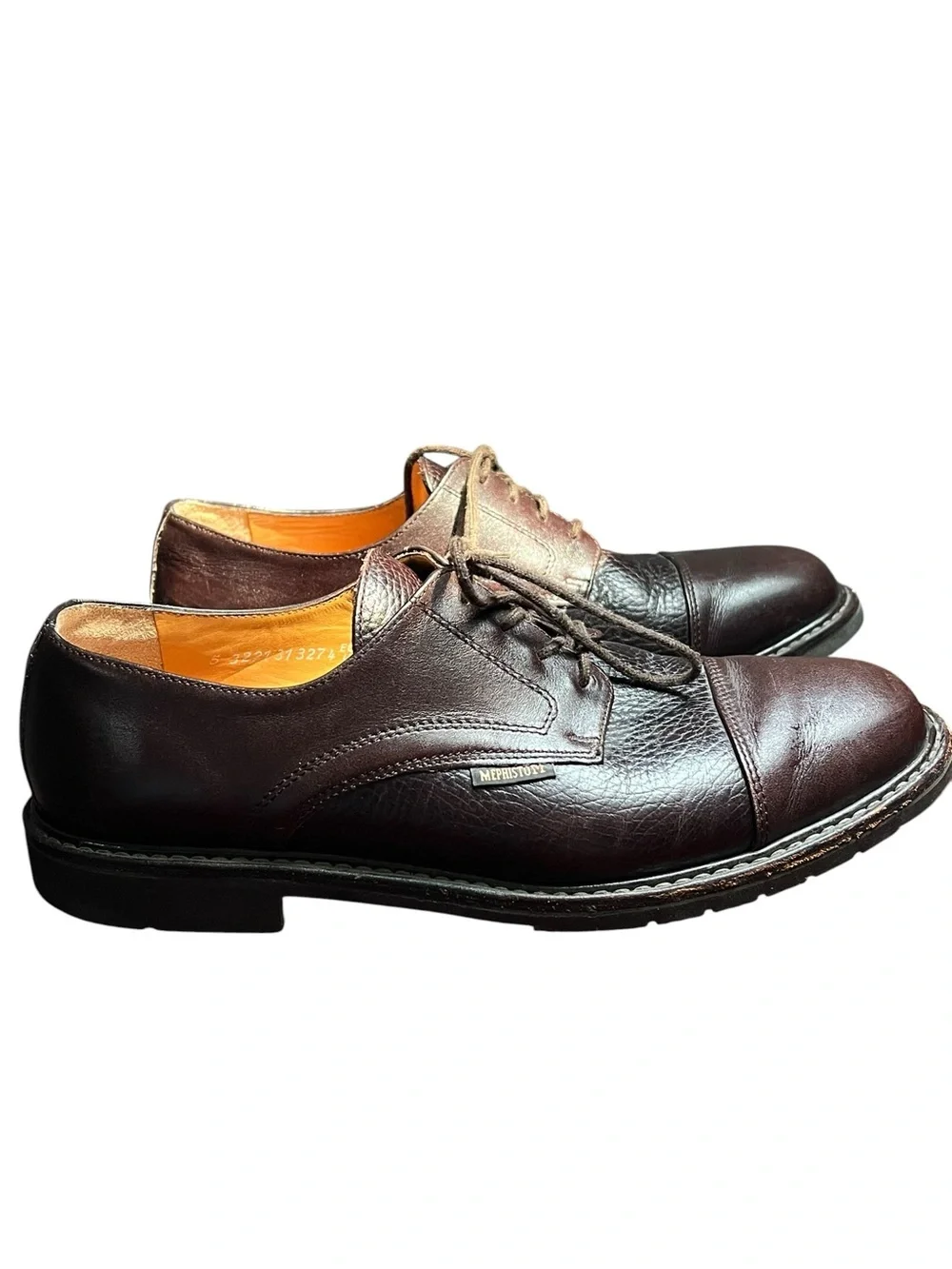 Mephisto Melchior Goodyear Welt Cap Toe Derby Dress Shoes Dark Brown Leather 10